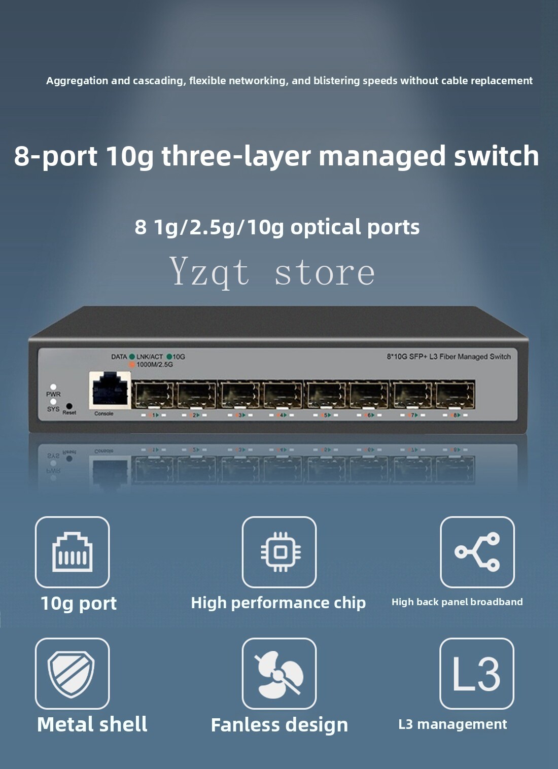 Sfp+ 10G Managed Switch 8 Port - 8-Port 10 Gigabit Ethernet switch server