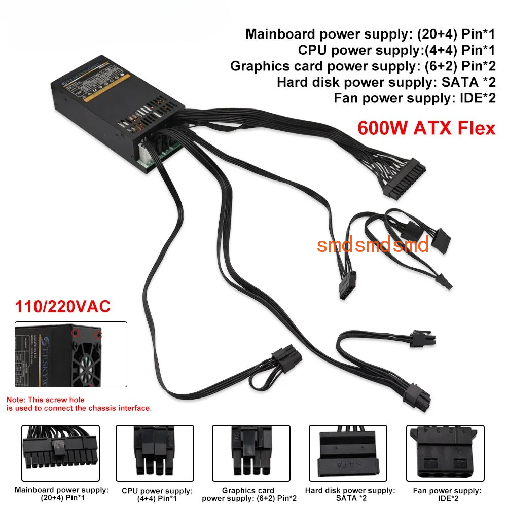 600W Modular Power Supply Smal - Atx Power Supply 1U Flex 500W review and price