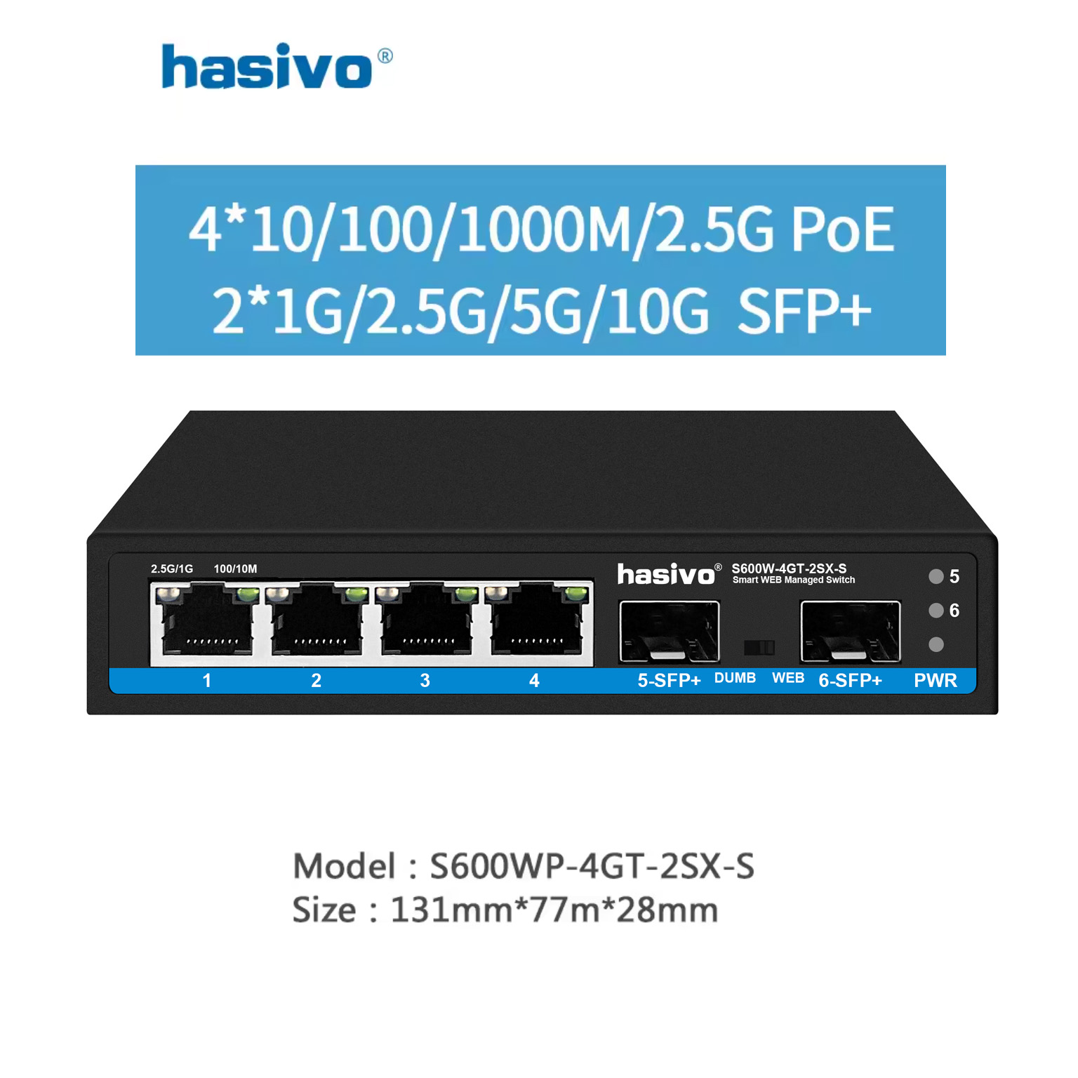 Hasivo 2.5G Network Switch 4/5 - Sfp+ 10G Managed Switch 8 Port review and price