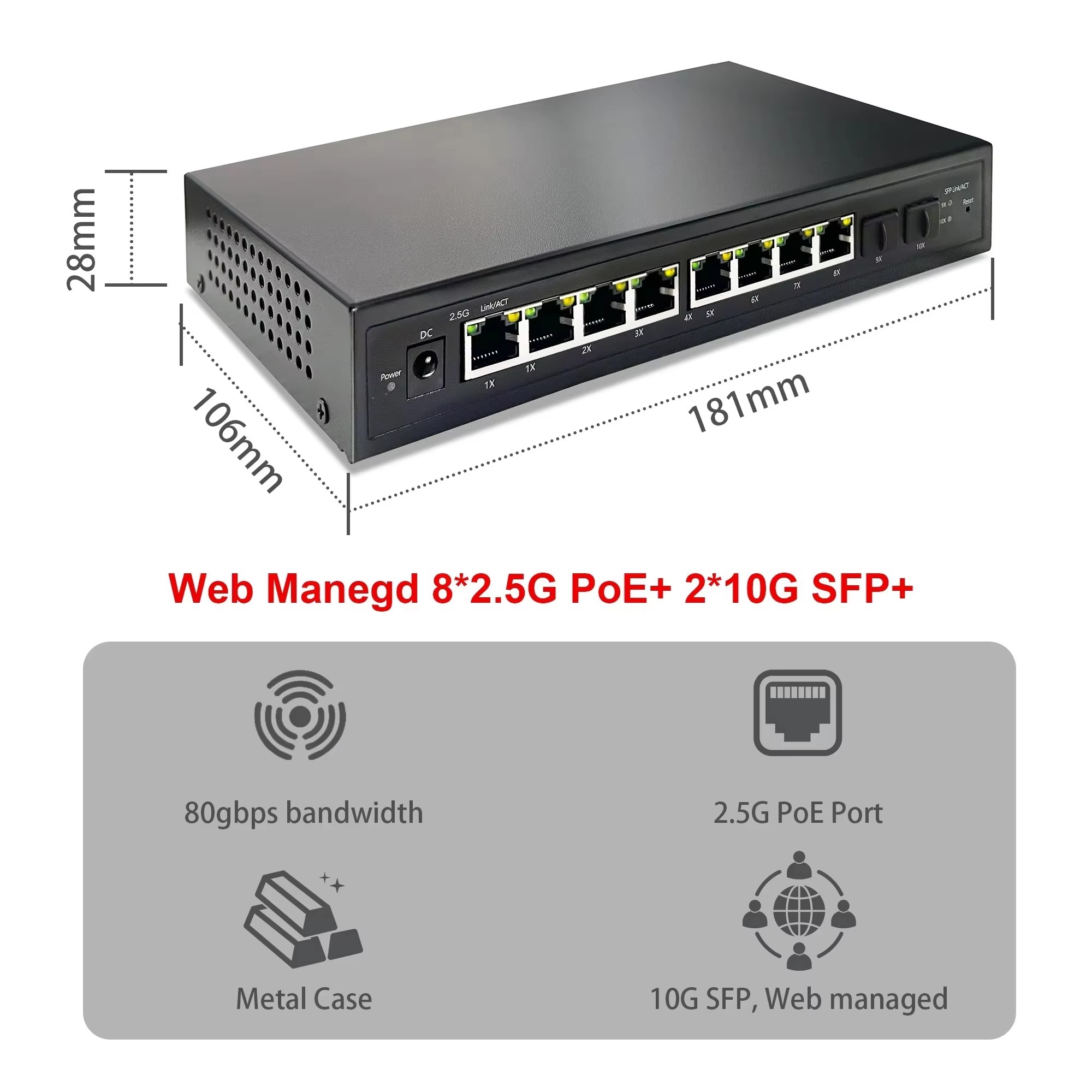 2.5G Smart Web Managed PoE Swi - Sfp+ 10G Managed Switch 8 Port review and price